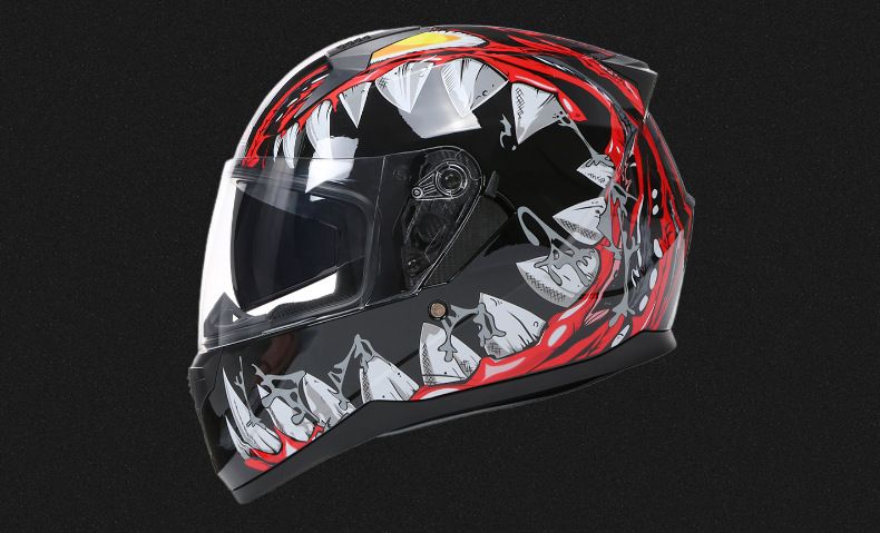 Casco da moto Casco da moto con doppia lente traspirante e copertura integrale per tutte le stagioni_voghion.com
