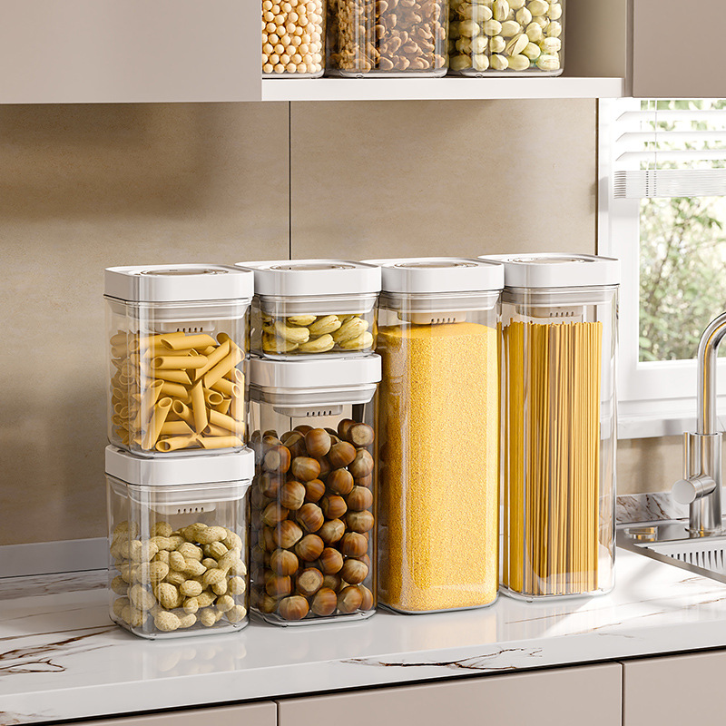 Press type sealed container for storage and preservation, kitchen moisture-proof sealed miscellaneous grain storage tank, snacks and dried fruits_voghion.com