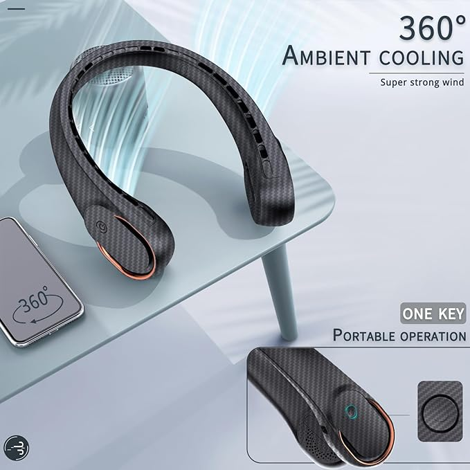 Ventilator za vrat, polnilni osebni ventilator z USB-jem_voghion.com