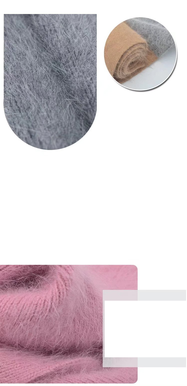 Mink wool medium thick hand knitting long hair mink wool ball machine knitting yarn DIY wool ball_voghion.com