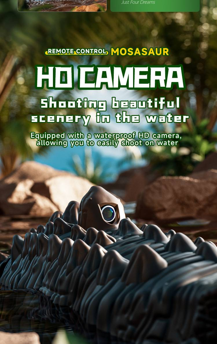 4DRC Electric Camera-Equipped Realistic Mosasaurus RC Dinosaur With Water-Spraying Function Kids' Toy_voghion.com