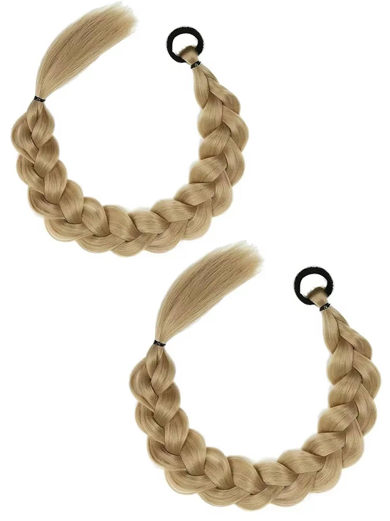 Faux cheveux, tresses naturelles, queues de cheval, tresses imitation enfants, doubles queues de cheval identiques à celles des célébrités d'Internet, queues de cheval_voghion.com