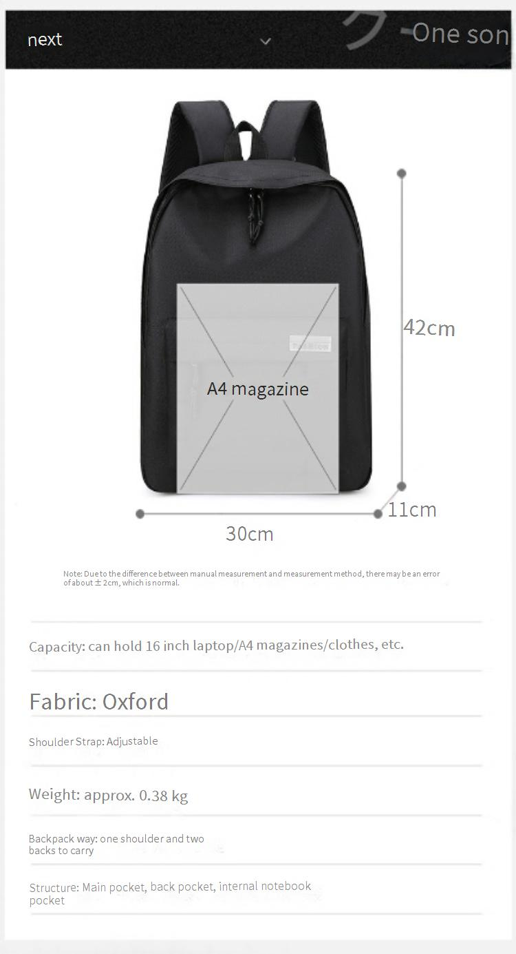 Zaino minimalista a tinta unita per la scuola e i viaggi - Zaino unisex leggero e resistente con scomparto per laptop (15 pollici)_voghion.com