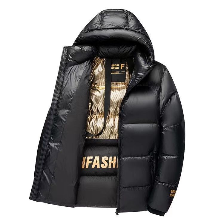 Men’s Quilted Hooded Jacket – Slim Fit Polyester-Filled Winter Coat (Streetwear Essential, S-4XL, Black/Red/Blue Corduroy, Windproof & Warm)_voghion.com