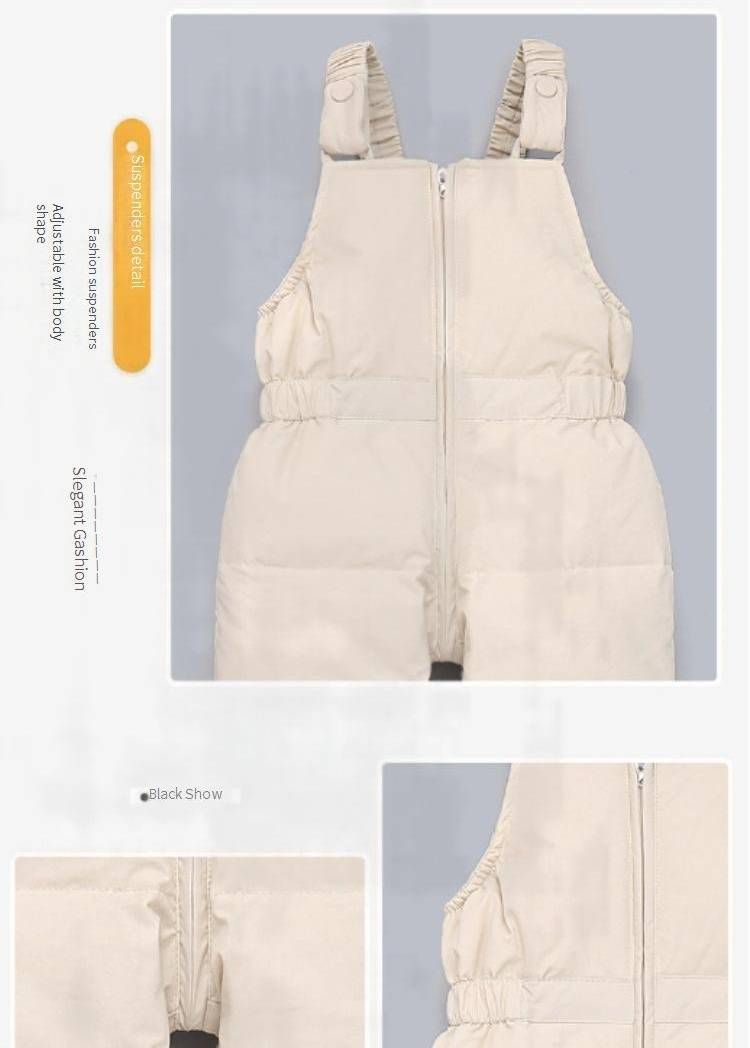 Premium Baby Down Jacket Set – 80% White Duck Down, Detachable Hood & Snap-Open Crotch (80-100cm, White/Pink/Yellow/Red/Black/Blue)_voghion.com