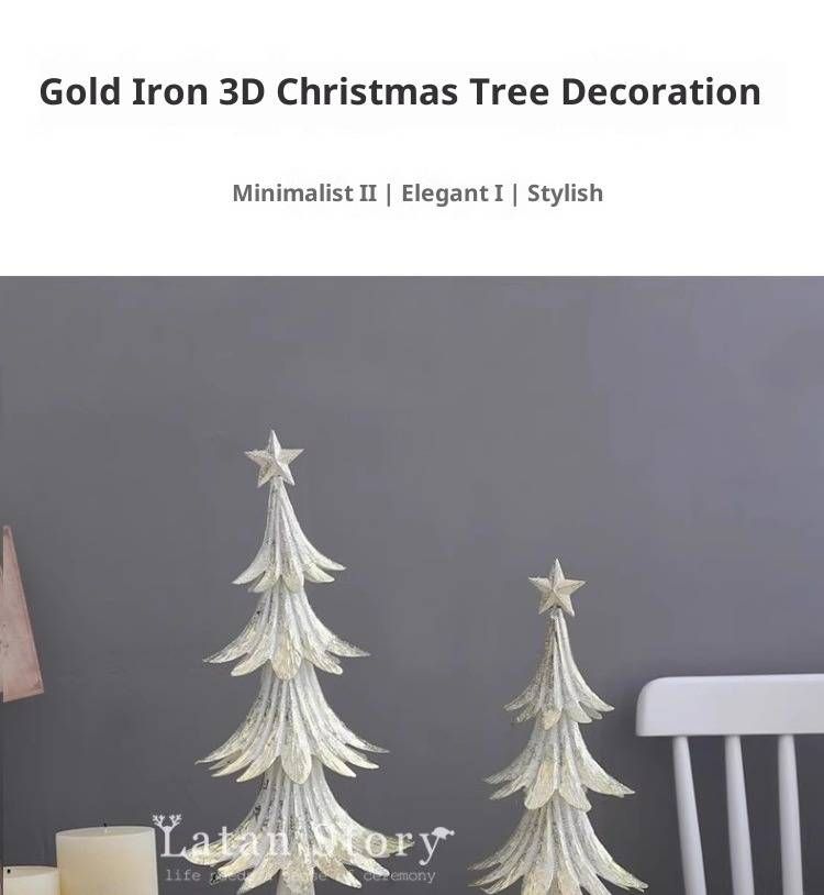 Modern Minimalist Christmas Decor Set – Iron Star Candle Holder, Golden Scarf Reindeer, Snowman & Deer Ornaments For Xmas Tree And Home Decor_voghion.com
