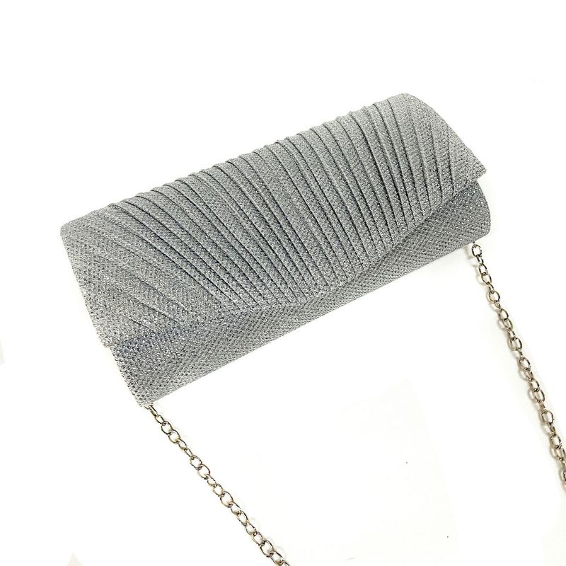 Andralyn Borsa da Cena a Pieghe Lucida da Donna con Tracolla a Catena Staccabile Borsa per Matrimonio, Fidanzamento, Appuntamento, Festa, Abito Formale per Donna_voghion.com