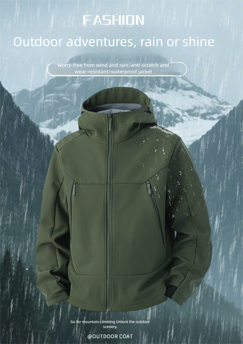Neue Softshelljacke für Herren, trendige winddichte, wasserdichte Freizeitsportjacke für den Außenbereich, vielseitiger Mantel_voghion.com