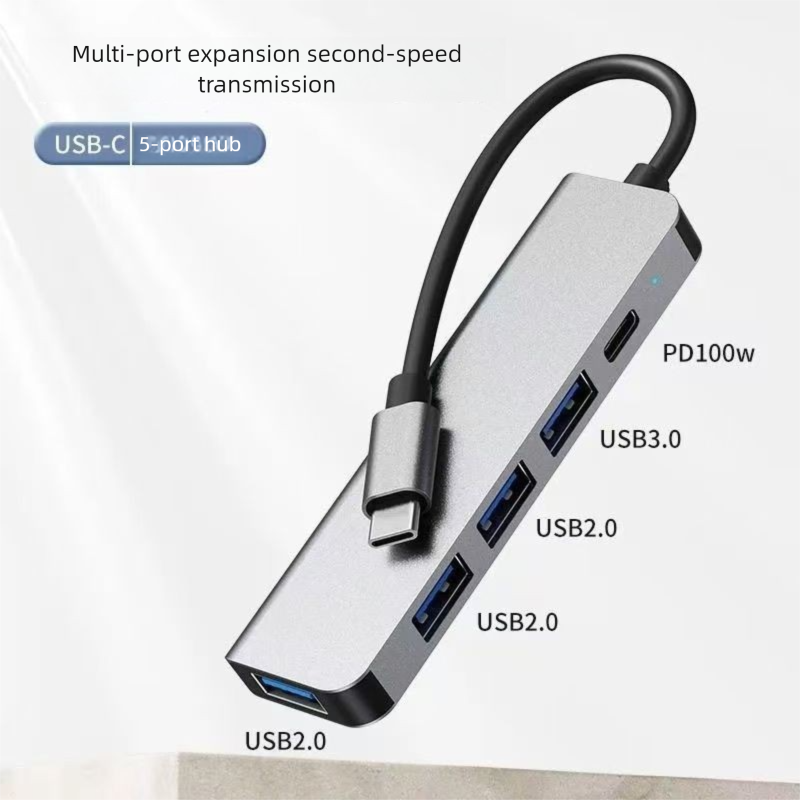 Type-C Docking Station 100M Network Port 4K HD Screen Projection USB PD Fast Charging Laptop Hub_voghion.com