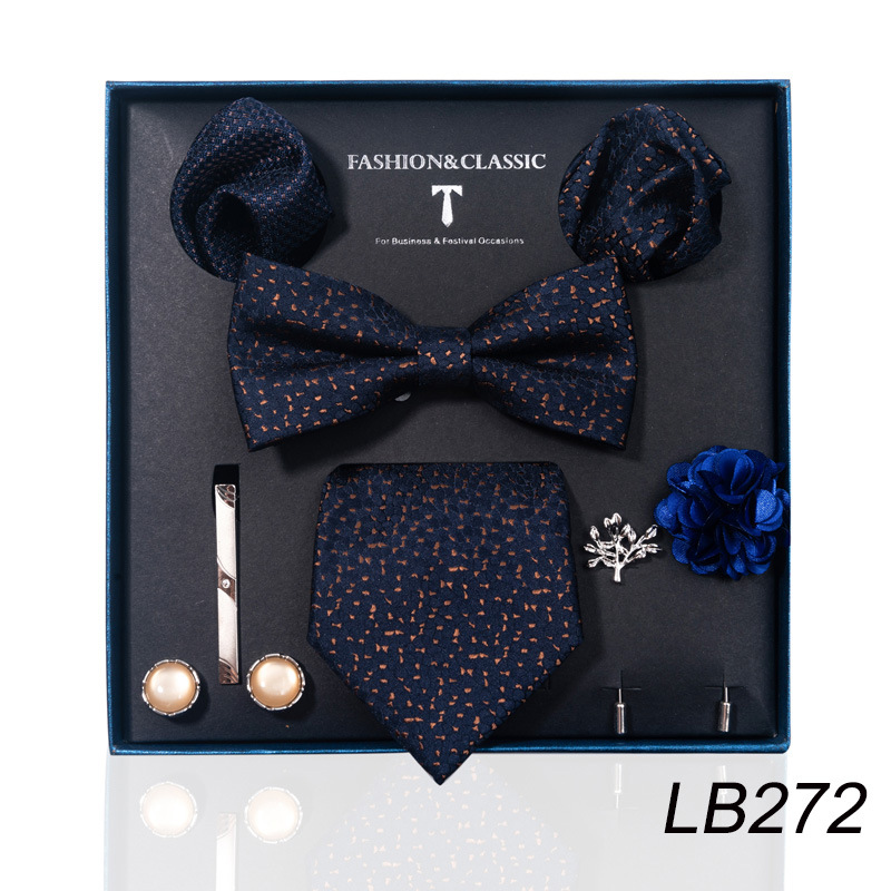 /Men's Ties & Handkerchiefs wedding groom's tie pocket square corsage gift box set men's tie ready stock wholesale_voghion.com