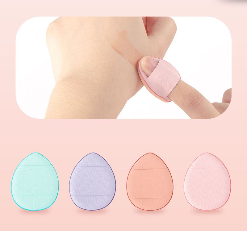 Puf de pudră umedă și uscată, utilizare dublă, machiaj facial cu vârful degetelor, pachet de 4 mini puf de pudră pentru degetul mare, instrument de înfrumusețare portabil_voghion.com