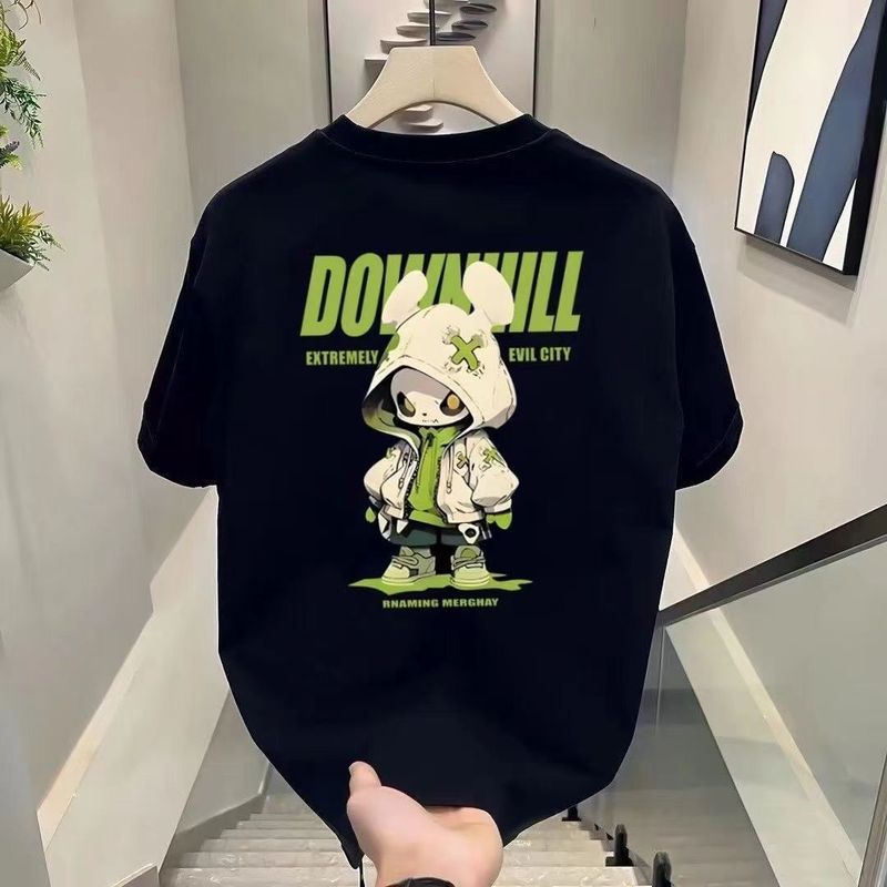 Combed Cotton Summer New T-Shirt Men's Brand Korean Version Versatile Trendy Slim Fit Printed Short Sleeve Top_voghion.com