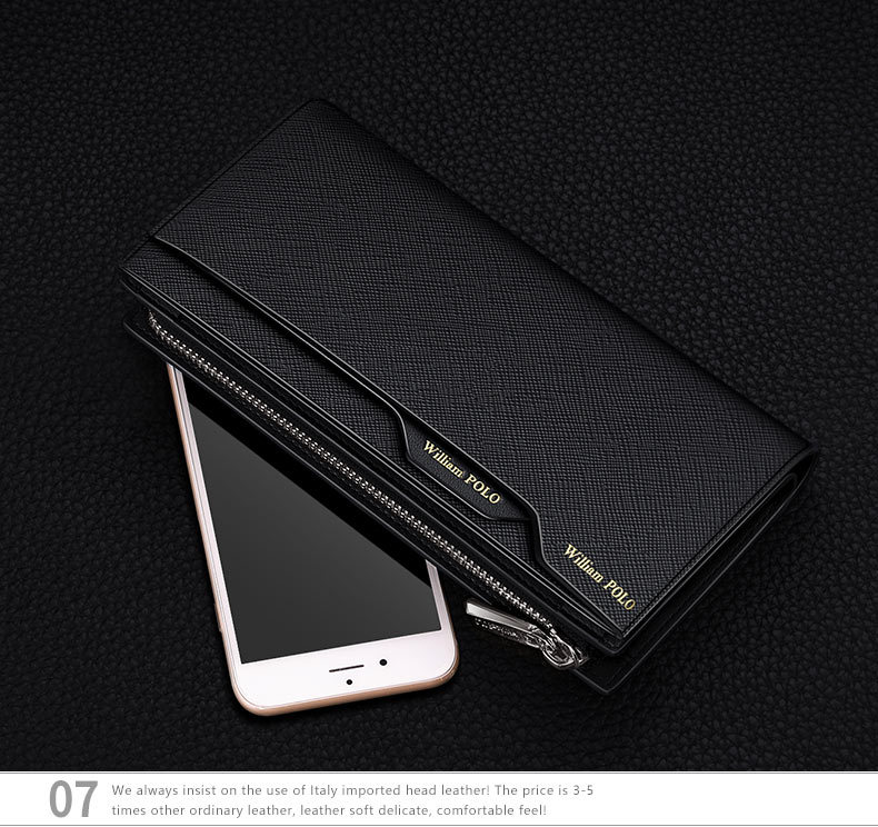 Emperor Paul Long Headcoat - Cartera de piel de vacuno de gran capacidad para hombre_voghion.com