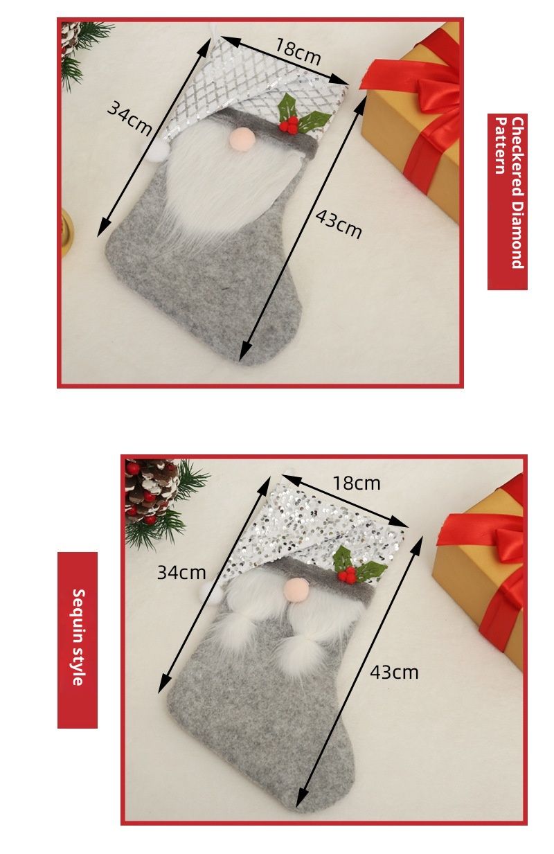 001 Qiaoding New Decorations Sequin Hat Christmas Candy Stocking Children's Gift Bag_voghion.com