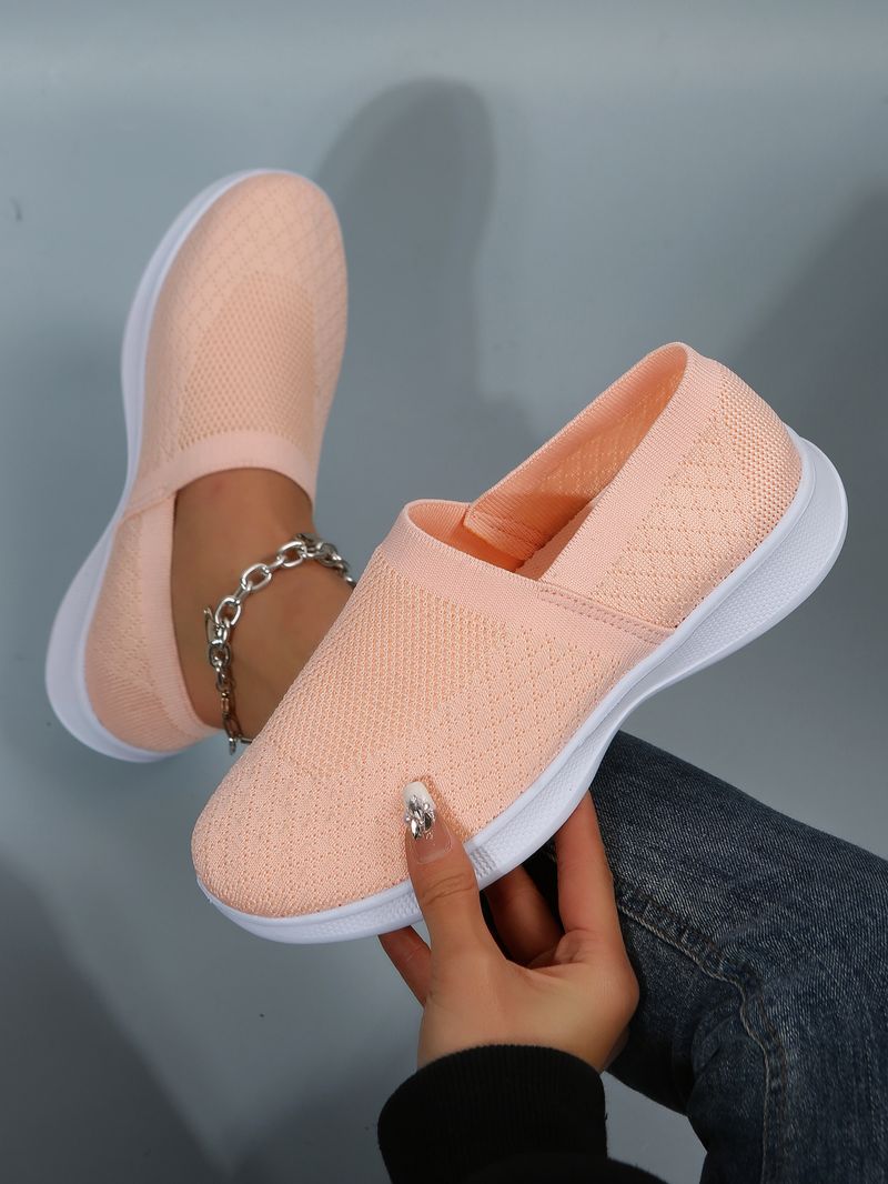 Scarpe sportive di grandi dimensioni per le donne in primavera e autunno 2023, nuove scarpe casual singole con fondo piatto e maniche a mosca intrecciate per i pigri_voghion.com