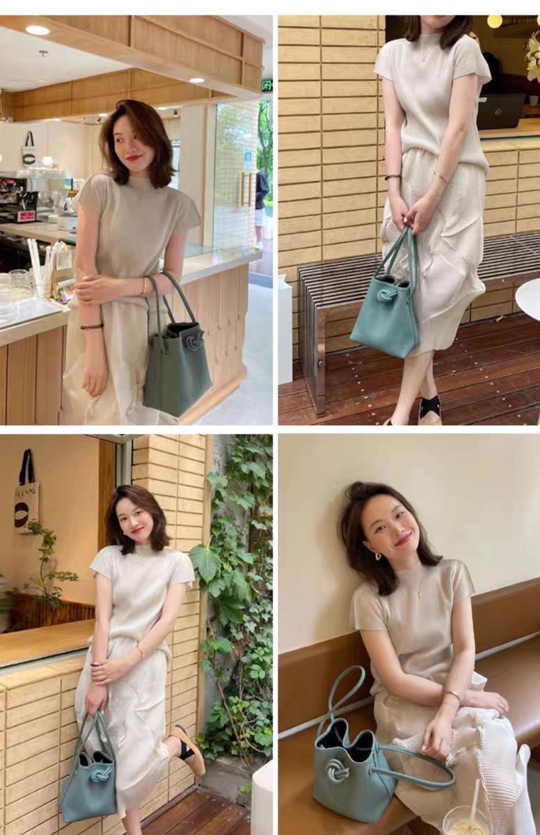 Cross-Border Hot Item VASIC2025 Stylish Lychee Pattern Bucket Bag Trendy Versatile Drawstring Shoulder Handbag For Women_voghion.com