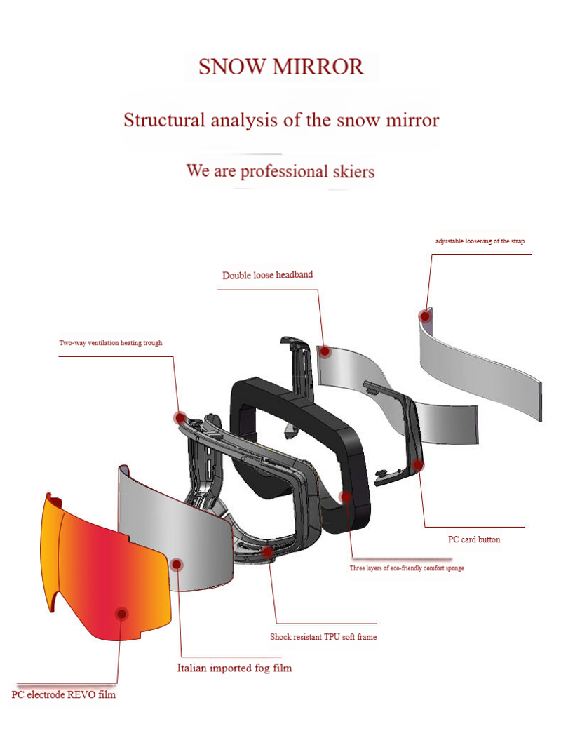 Unisex barnskidor Snöglasögon nti-fog cyder utomhus vandringsglasögon Utomhusutrustning_voghion.com