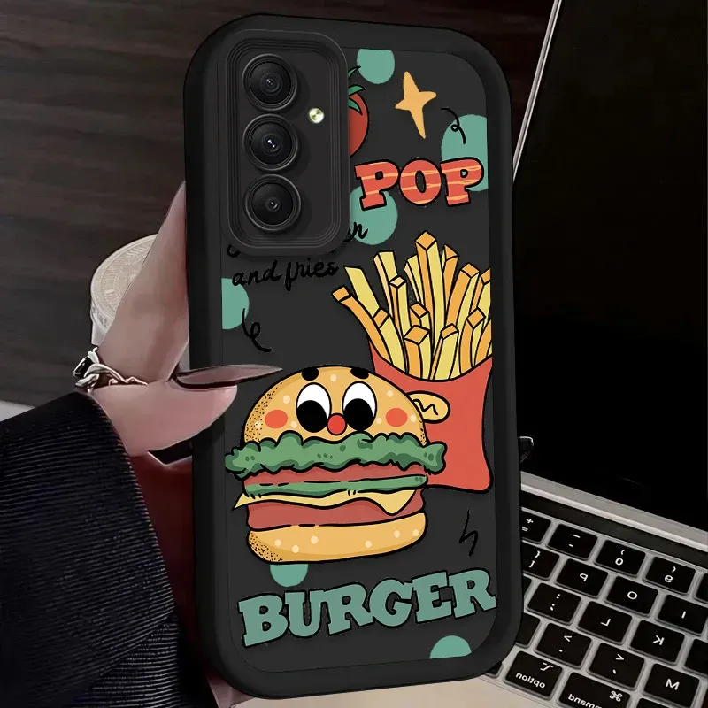 Custodia morbida posteriore per Samsung Galaxy A35 A55 A15 A25 A16 A06 A05 A05S A24 A13 A23 A12 A22 A32 A52 A71 A51 4G Cover divertente con hamburger_voghion.com