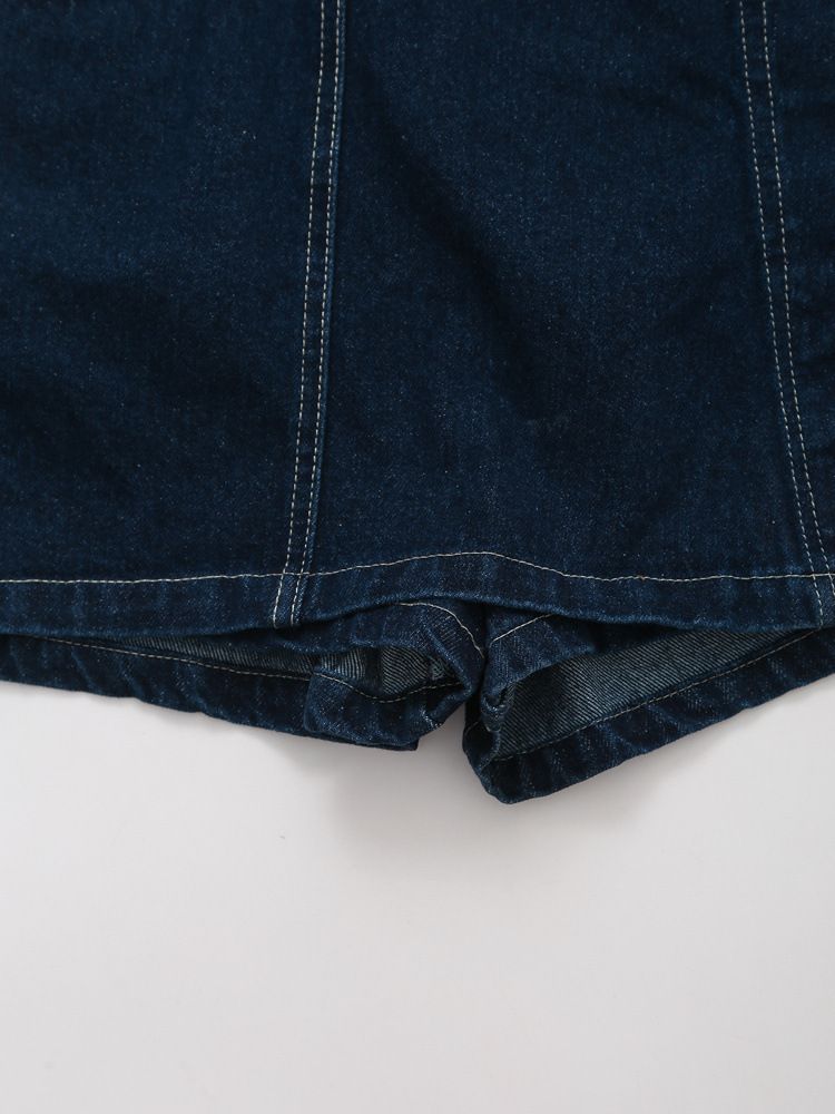 Women's Clothing Lapel Short Sleeved Shirt + Skirt Pants Denim Suit_voghion.com