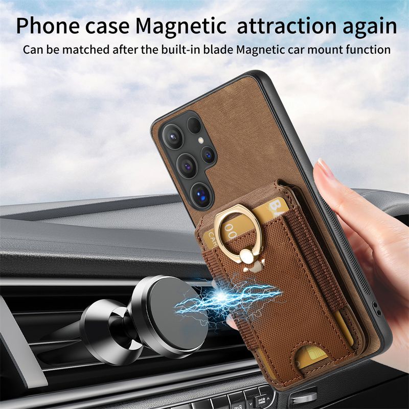 Custodia in pelle con slot per carte di credito e portafoglio magnetico staccabile per Samsung S25 S24 S22 Ultra Plus S23 S21 FE A16 A06 A36 A56 A55 A35._voghion.com