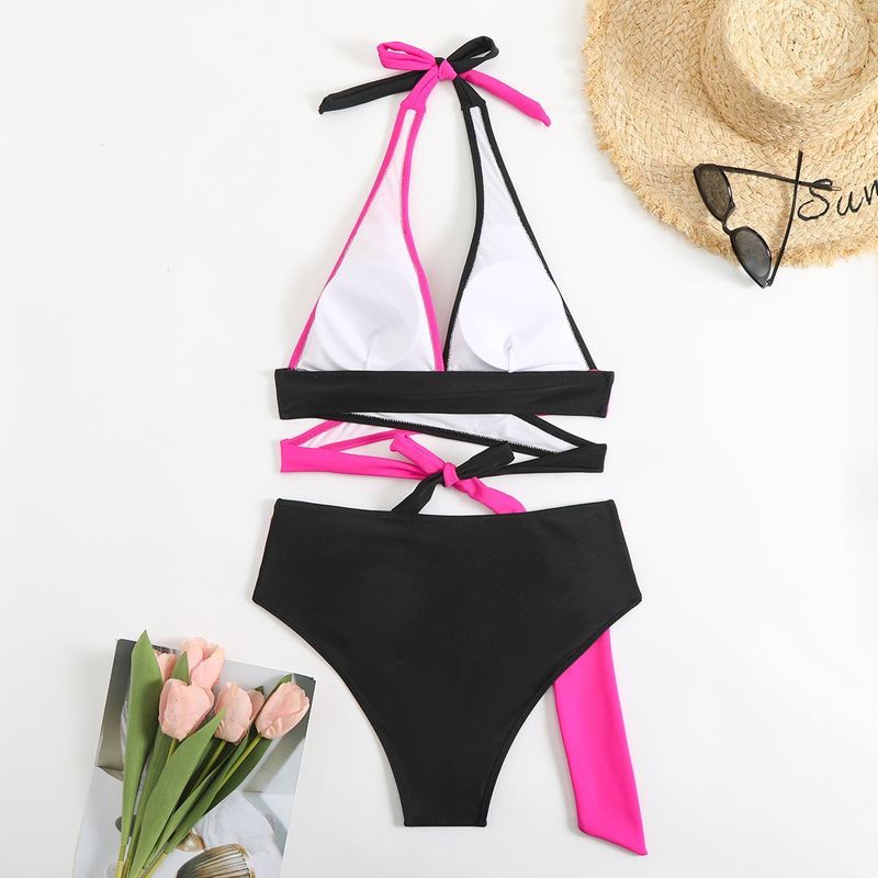 2025 Nieuw kleurblok bikini tweedelig badpak voor vrouwen, luxe strandbadmode voor warme lentes_voghion.com
