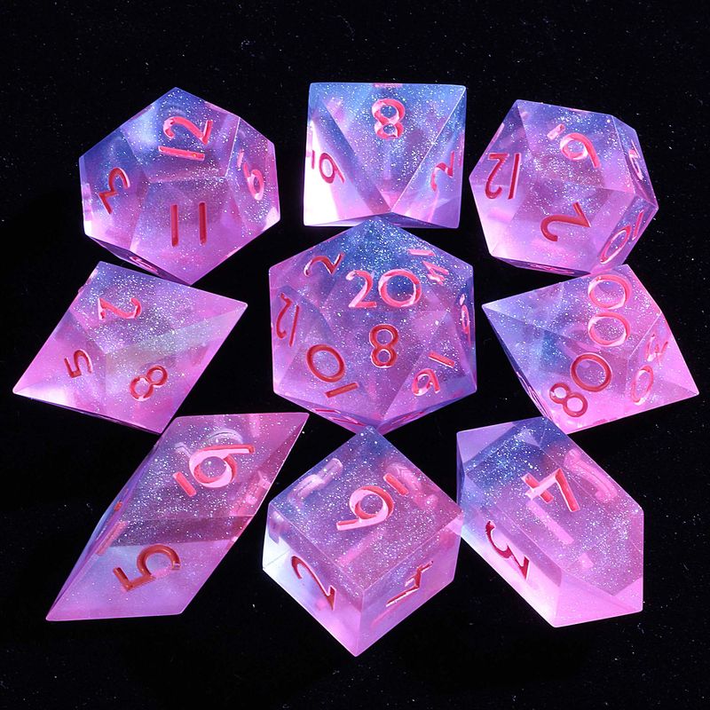 9 Polyhedral Dice Set D&D Breath Of Rainbow Wyrmling For Dungeons Dragons RPG_voghion.com