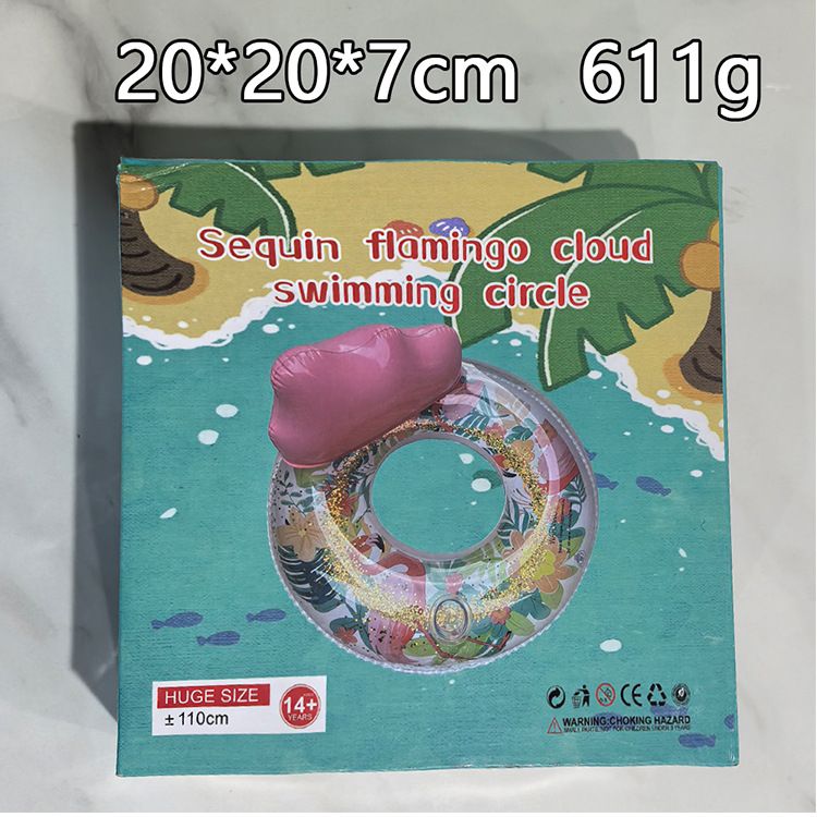 Glitter Flamingo Pool Float For Adults - Oversized Inflatable Lounger With Backrest & Cup Holder (Thickened PVC Supports 300lbs)_voghion.com