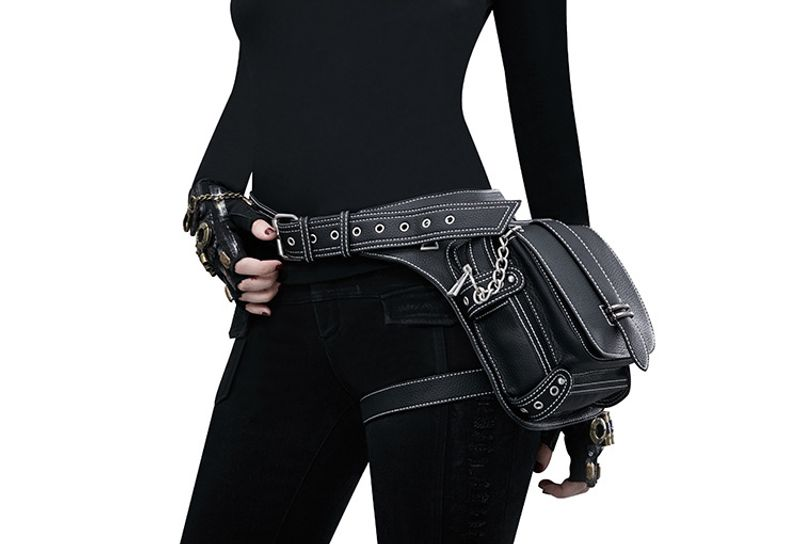 Steampunk Gürteltasche Mode Gothic Leder Schulter Crossbody Messenger Bags Oberschenkel Bein Hüftholster Geldbörse_voghion.com