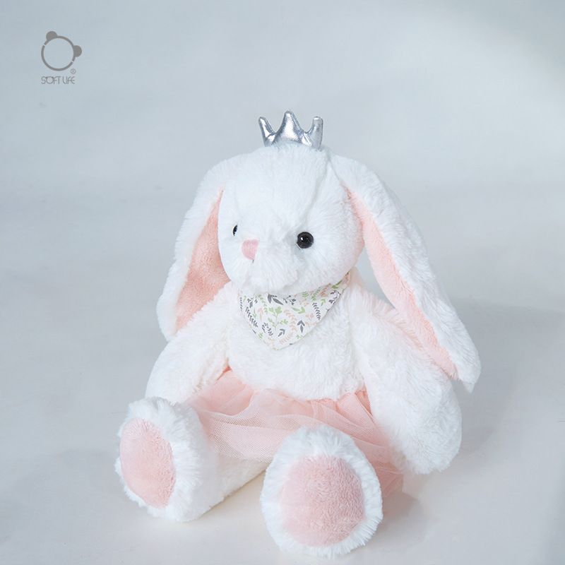 Soft Life Rosa Gaze Rock Kaninchen Komfort Puppe Lange Ohren Plüsch Spielzeug Puppe Mädchen Schlaf Puppe_voghion.com