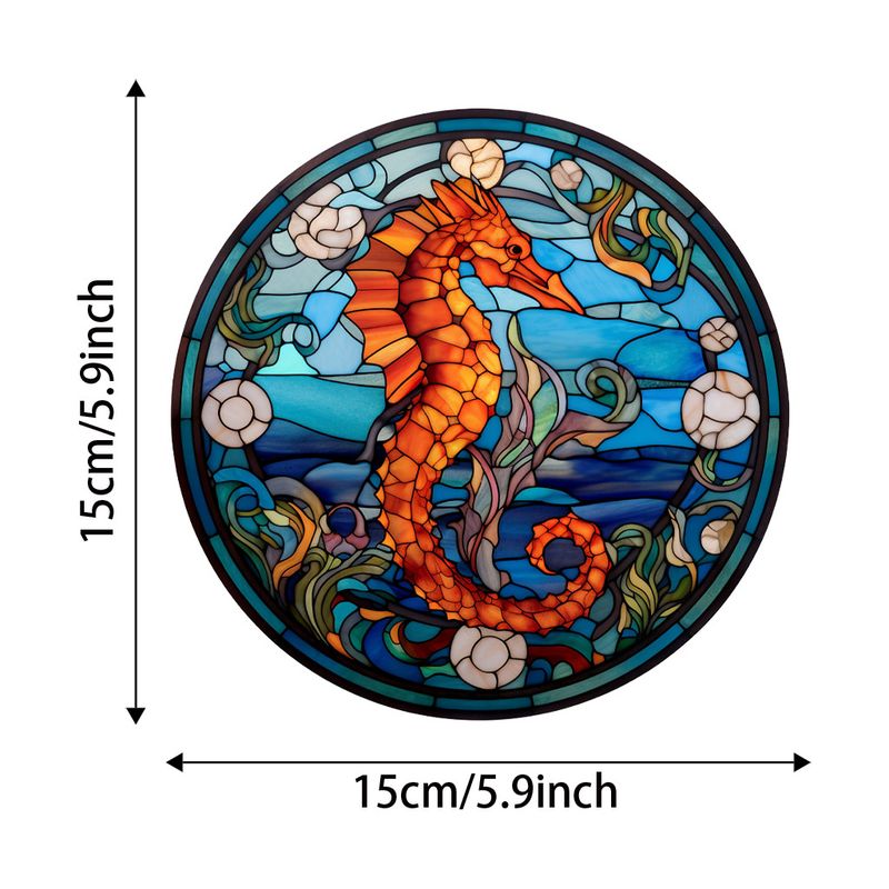 Pendentif attrape-soleil en acrylique imprimé recto verso en forme d'aigle léopard animal avec chaîne et ventouse_voghion.com