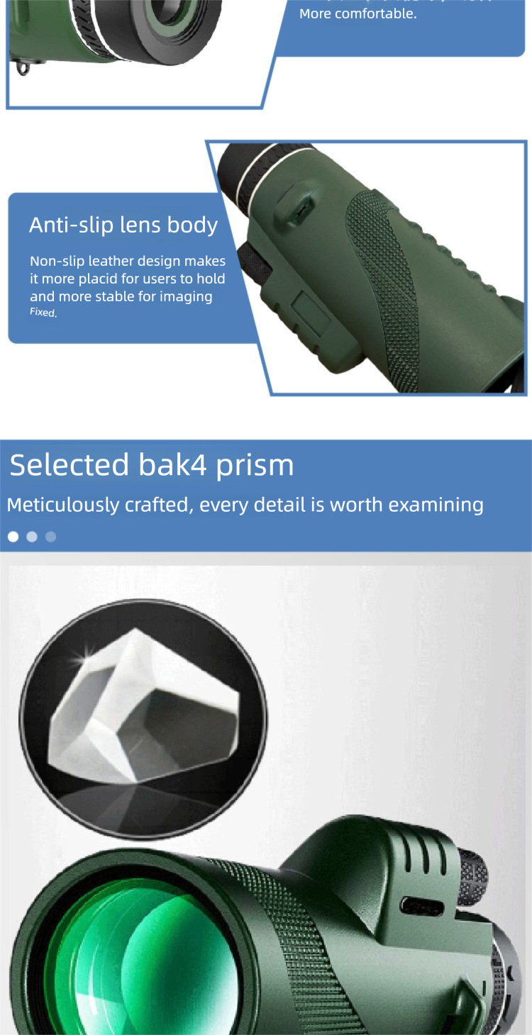 Telescópio monocular para fotografia noturna em ambientes externos com baixa luminosidade e alta definição, ideal para uso com celular._voghion.com