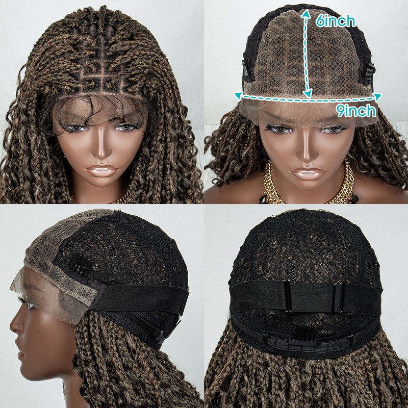 32inch long synthetic lace braid 9*6 transparent lace hand-woven braid with flower wig headgear box braid with baby hair_voghion.com