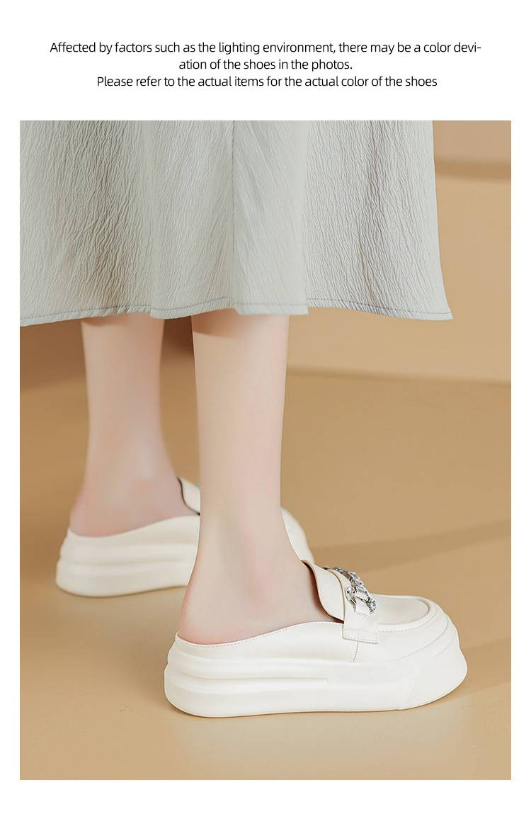 Cameido Women's Thick-soled Closed-toe Half Slippers For Outdoor Wear, Backless Lazy Person Slippers, Sports Slippers_voghion.com