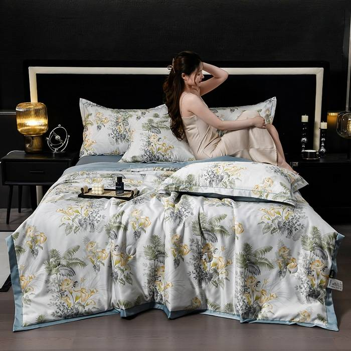 Set di piumoni estivi lavabili in Tencel - 4 pezzi, rinfrescanti e setosi, traspiranti e ipoallergenici_voghion.com