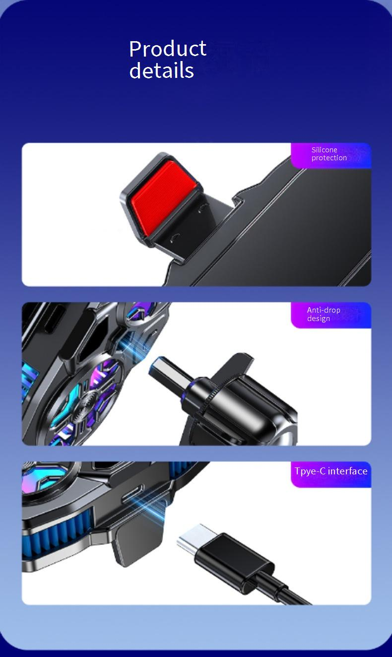 Semiconductor Phone Cooler - Clip-on Cooling Fan For Gaming (4℃-25℃ Adjustable ≤20dB)_voghion.com