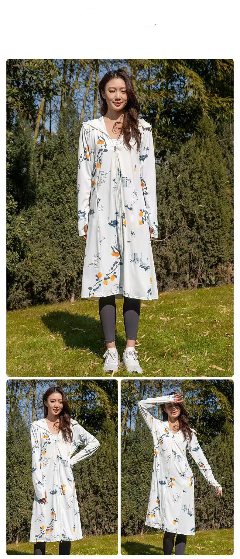 UPF50+ Full-Length Sun Protective Suit For E-Bike Riding - Lightweight UV Protection Jacket With Face Mask & Long Sleeves_voghion.com