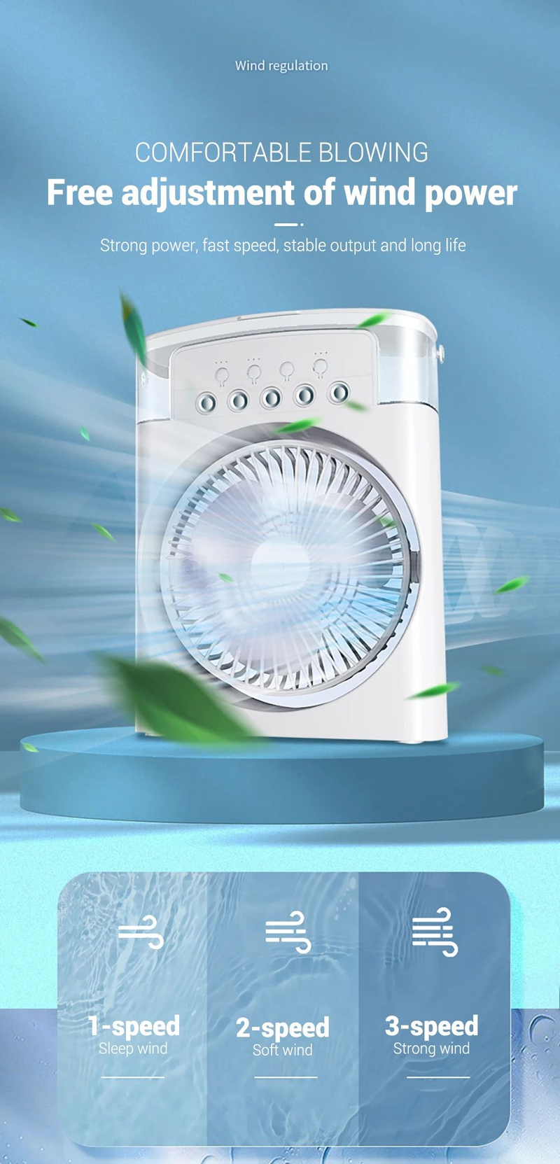 Nowy wentylator 3 w 1, klimatyzator, mini chłodziarka do domu, lampka nocna LED, przenośny nawilżacz powietrza, wentylator klimatyzacyjny, do biura i domu_voghion.com