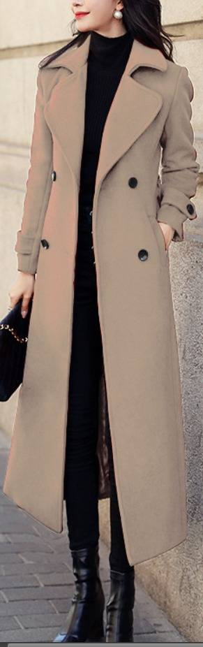 Women’s Thick Wool Blend Long Coat – Winter Warm Overcoat With Classic Dragon & Phoenix Embroidery (S-3XL, Black/Red/Khaki)_voghion.com