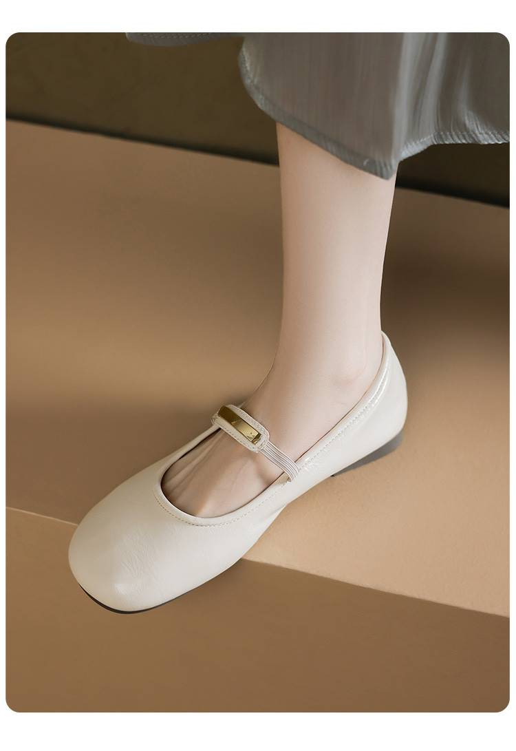 【Soft Sole And Soft Upper】Cameido Comfortable Flat Ankle Strap Shallow Single Shoes For Women, Autumn Round Toe Mary Jane Shoes_voghion.com