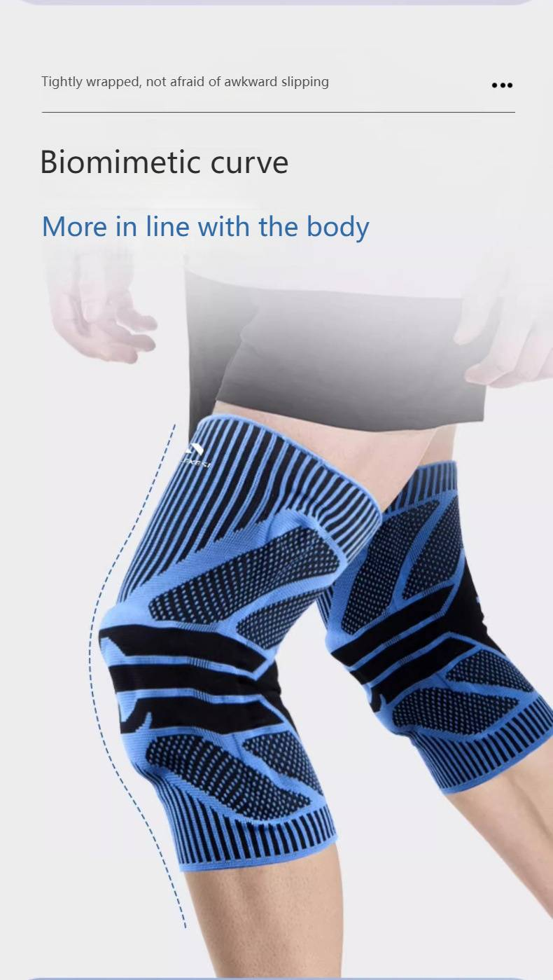 Atmungsaktive Silikon-Kniebandage mit Federunterstützung – Anti-Rutsch-Polsterung für Basketball, Wandern und Radfahren (Männer/Frauen)_voghion.com