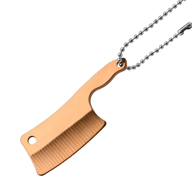 Mini portachiavi con coltellino tascabile - Manico in legno fatto a mano, lama affilata, portafortuna (opzioni oro/argento/colore)_voghion.com