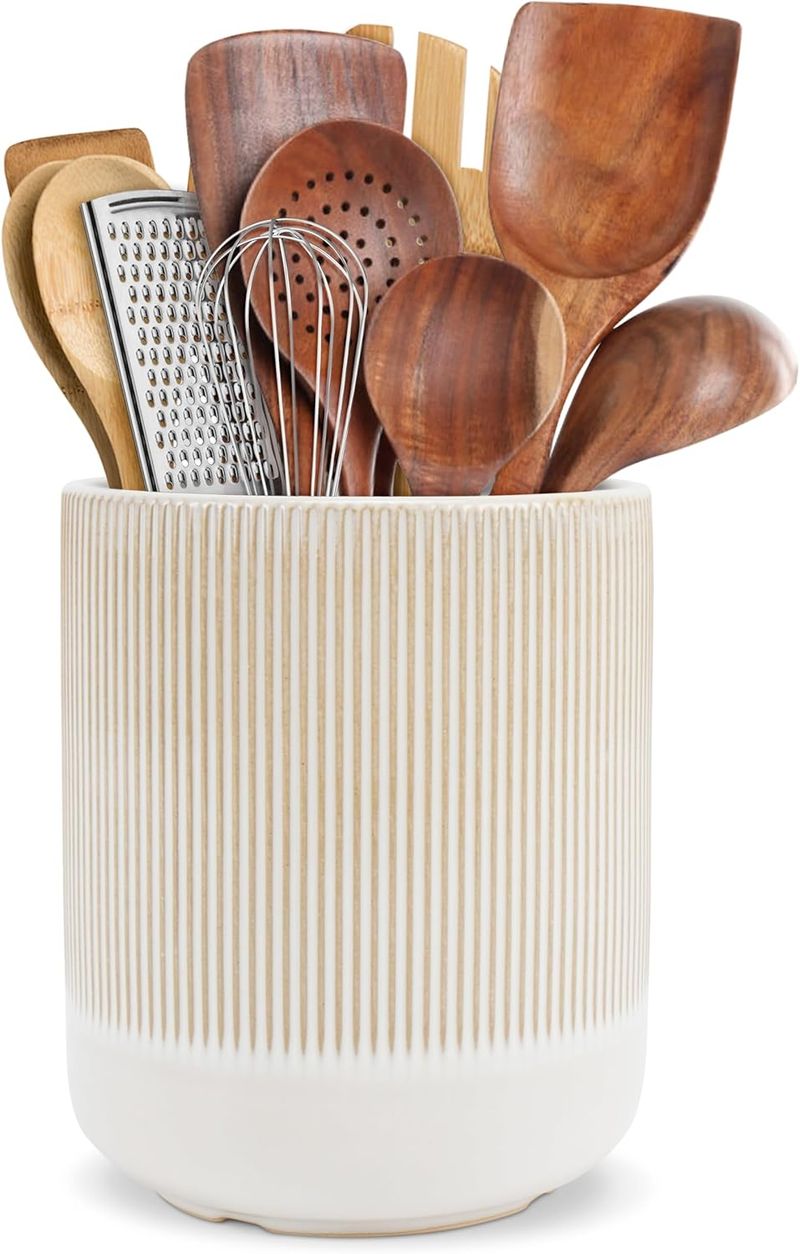 RYYD Ceramic Utensil Holder - Countertop Box|Spatula Storage_voghion.com