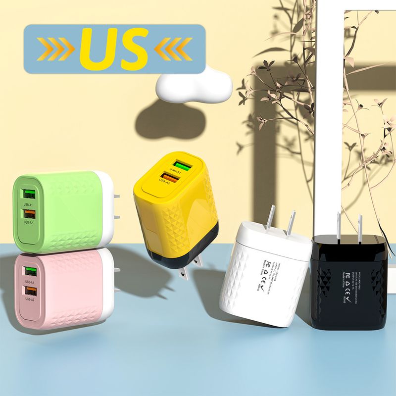 syct Macaron U Phone UK Plug Adapter 5V2A Dual Port Charging Charger Head_voghion.com