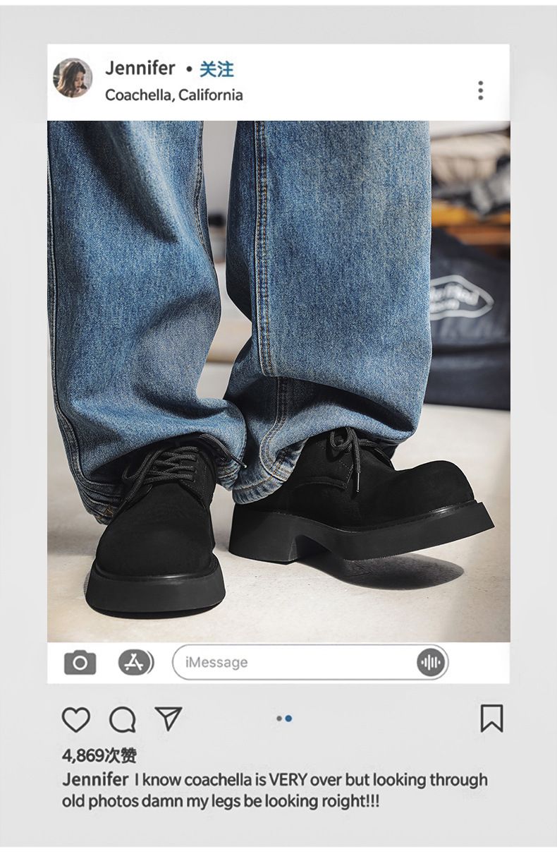 Kleine Lederschuhe Casual Herren Plateau Retro Big Head Lederschuhe Erhöhen Herrenschuhe_voghion.com