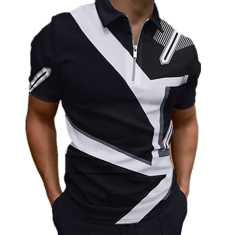 T-Shirt Herren Polo 3D-Druck Patchwork Herren Poloshirt Casual Kurzarm Frühling Herbst Plus Size Herren_voghion.com