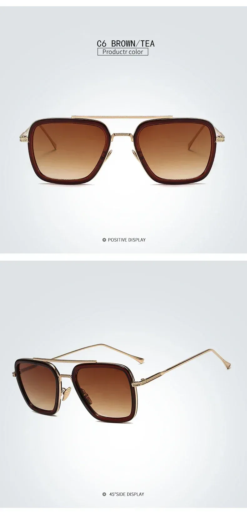 Luxus Quadrat Sonnenbrille Männer Frauen Marke Designer Retro Legierung Rahmen Große Sonnenbrille Vintage Gradienten Männlich Weiblich Oculos Feminino_voghion.com