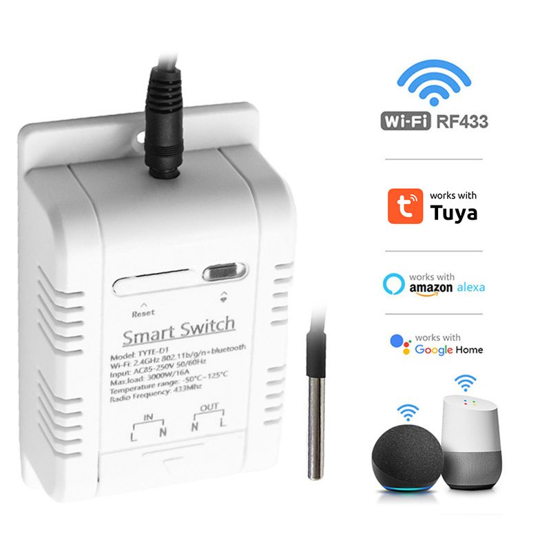 Tuya WiFi Temperatur Schalter 16A 3000W Energieverbrauch Überwachung Intelligente Thermostat Arbeiten mit Alexa Home_voghion.com