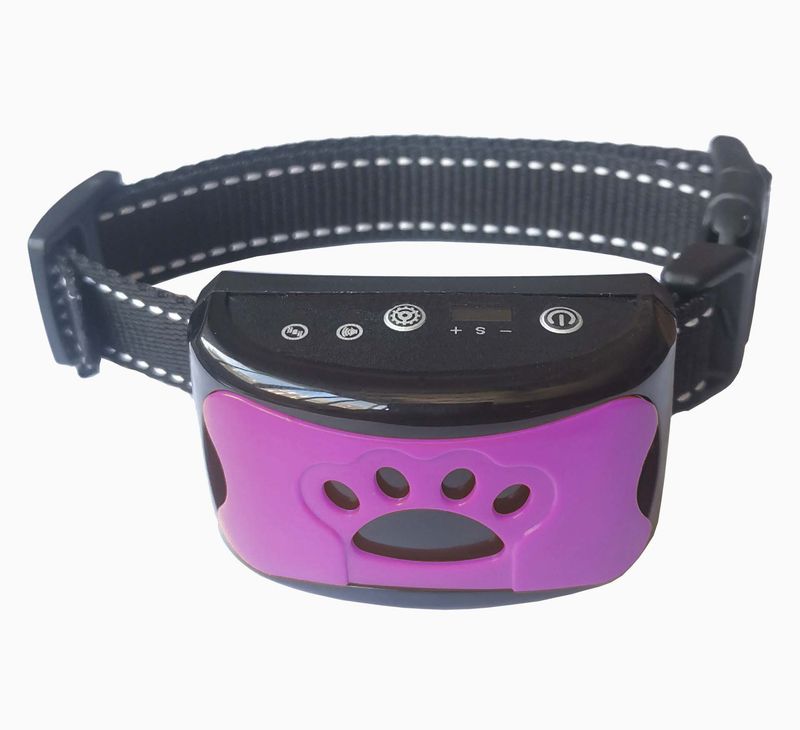 Intelligente Vibration + Elektroschock Hundetrainingsgerät Bellstopper Wiederaufladbares wasserdichtes Halsband_voghion.com