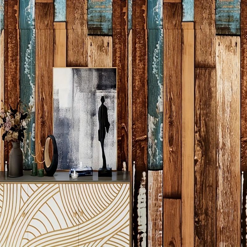 Wood Grain Industrial Style Self-Adhesive Stickers For Old Renovation, Concealing Ugly Parts, Transforming_voghion.com