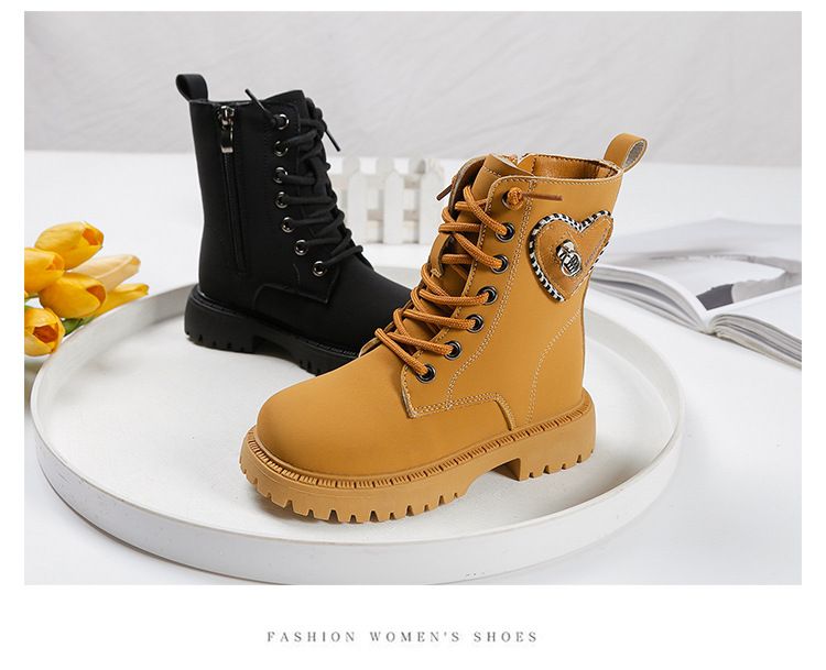 Scarpe per bambini Stivali in pelle per bambini 2024 nuovi stivali singoli per ragazze Stivali Martin Stivali per bambini piccoli e medi Stivali bassi con fondo morbido per studenti britannici_voghion.com